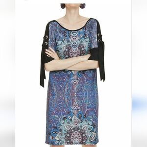 Desigual Blue and Black Patterned Dress